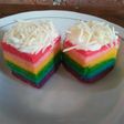 Rainbow cake toping keju