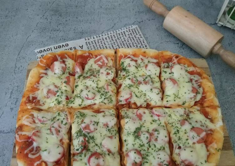 Bumbu Pizza Teflon / happycall dg saus bolognaise | Resep Membuat Pizza Teflon / happycall dg saus bolognaise Yang Lezat