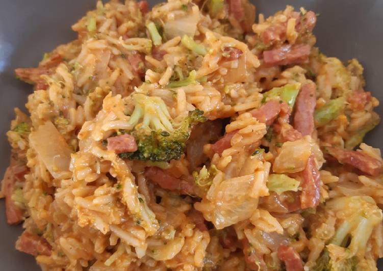 Recette Des Riz aux brocolis et bacon au cookeo