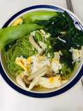 Spinach noodle vegetable miso soup