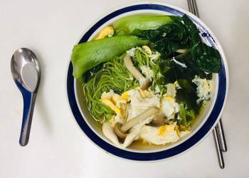 Ultimate Cooking Recipe Spinach noodle vegetable miso soup Very Delicious
