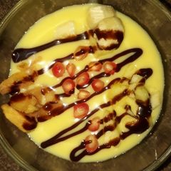 Fruit custard pudding A picture of Fruit custard pudding.
