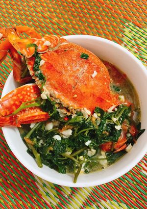 Hình của món Canh ghẹ rau muống.