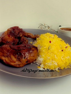 عکسی از دستور مرغ زرشکی