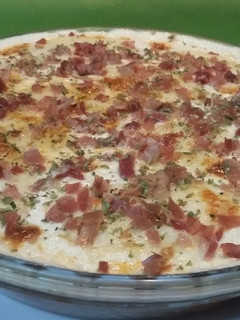 Una foto de Arroz gratinado con mozzarella y jamón