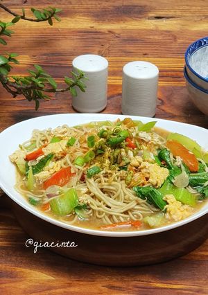 Foto resep Bakmie Bayam Goreng Nyemek bumbu instant