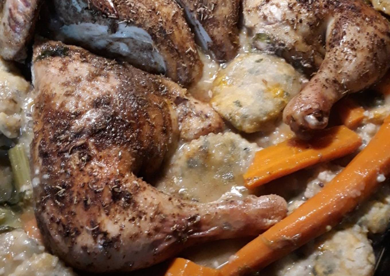 Recipe of Ultimate Roasted Chicken and Dumplings