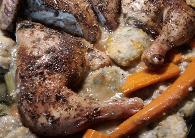 Simple Way to Feel Delicious Roasted Chicken and Dumplings