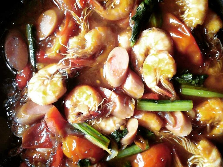 Cara Memasak Udang dan sosis asam manis Enak Terbaru