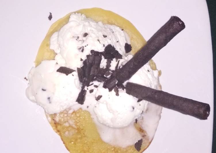 Resep Pancake ice cream vanilla Anti Gagal