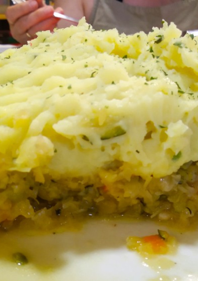 Una foto de Pastel de hortalizas y salsa Ponzu