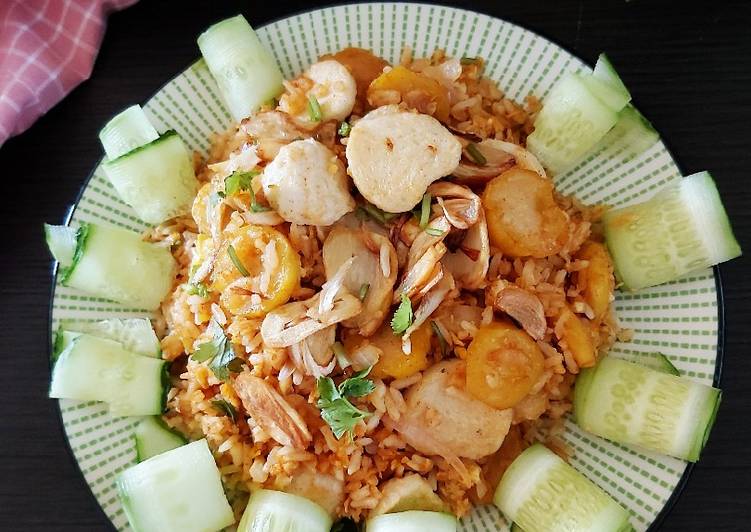Recipe: Yummy 💢Nasi Goreng Bakso Bumbu Sambal Trasi 💢