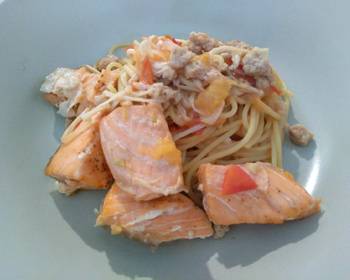 Easy Making Recipe  Salmon Yogurt Angel Hair Pasta Delicious Steady