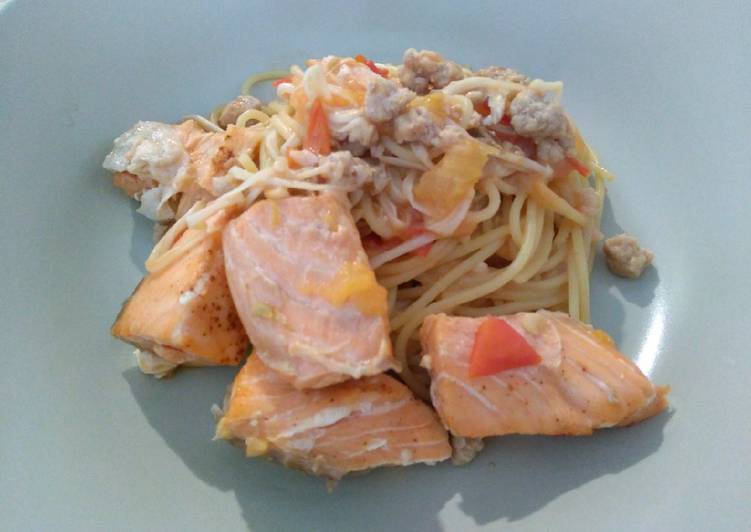 三文鱼优格天使面 Salmon Yogurt Angel Hair Pasta