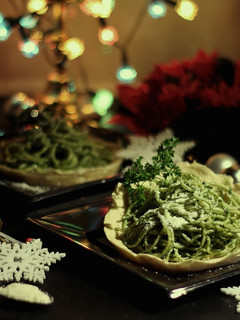 Una foto de Tartaletas de Spaghetti al Pesto de Espinacas