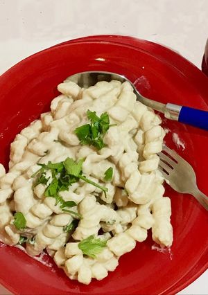 Una foto de Mis fusilis en salsa napolitana