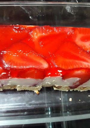 Una foto de Cheesecake de Frutillas sin azúcar