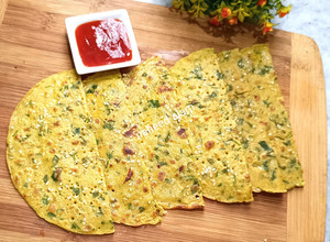 A picture of Egg Paratha With Liquid Dough.