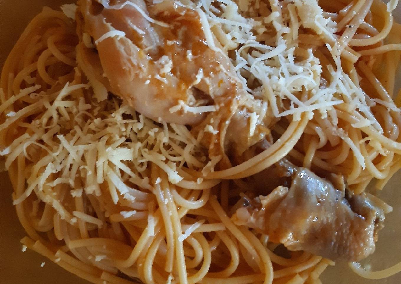 Fideos (Spaghetti) con pollo
