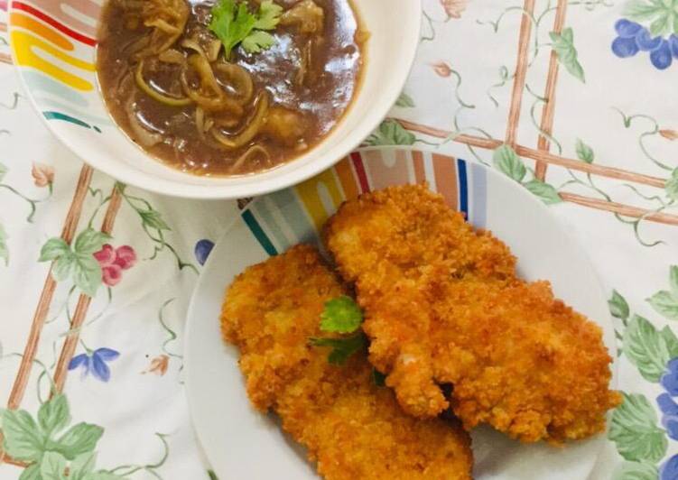 Resep Chicken Katsu dengan Saus Teriyaki (Menu Sehat), Enak Banget