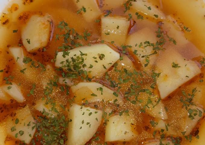 Krumpli leves recept foto
