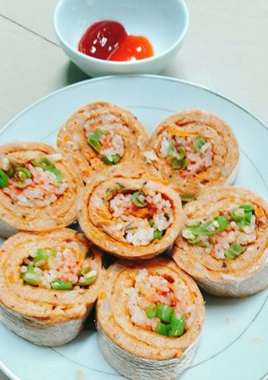 Hình của món Cơm cuộn không dùng rong biển.