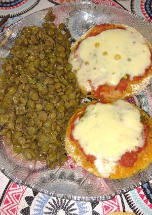 Una foto de Milanesas de zapallo calabaza a la napolitana
