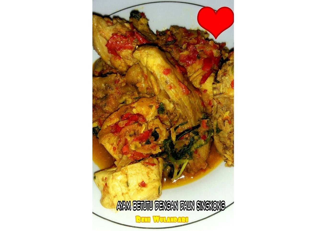 Ayam Betutu dengan Daun Singkong