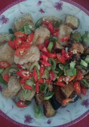 Foto resep Tahu dan terong cabe daun bawang
