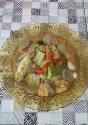 Foto resep Sawi putih baso tahu