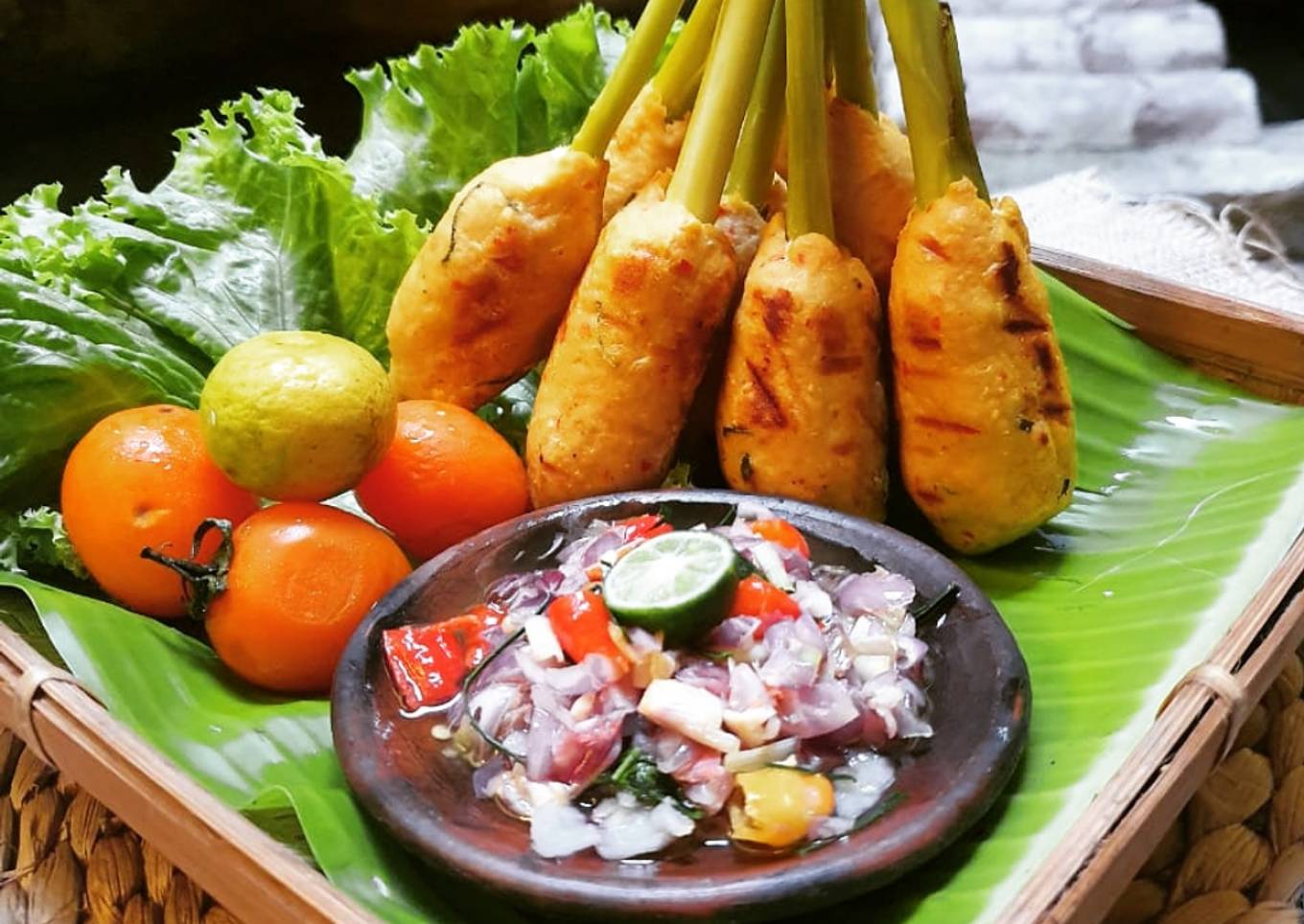 Sate lilit ikan khas Bali