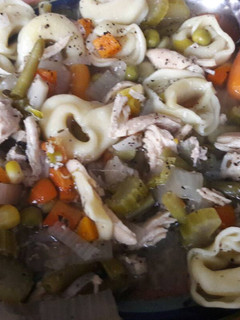 A picture of Crock pot chicken soup.