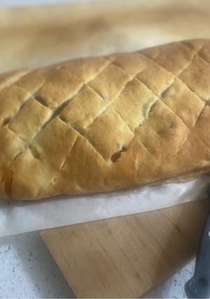 Foto di Focaccia farcita con prosciutto e funghi