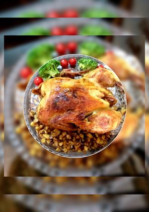 عکسی از دستور مرغ شکم پر شیوا پز