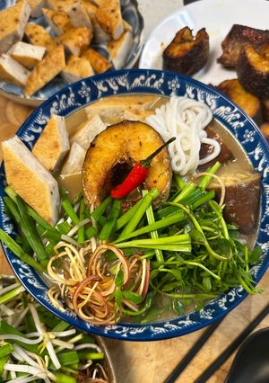 A picture of Fermented Fish Noodle Soup| Bún Mắm Cá Lóc.