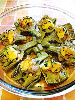 Una foto de Alcachofas rellenas gratinadas