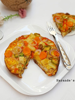 A picture of Yam pizza 🍕.