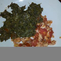 A picture of Osuga and scrambled eggs.