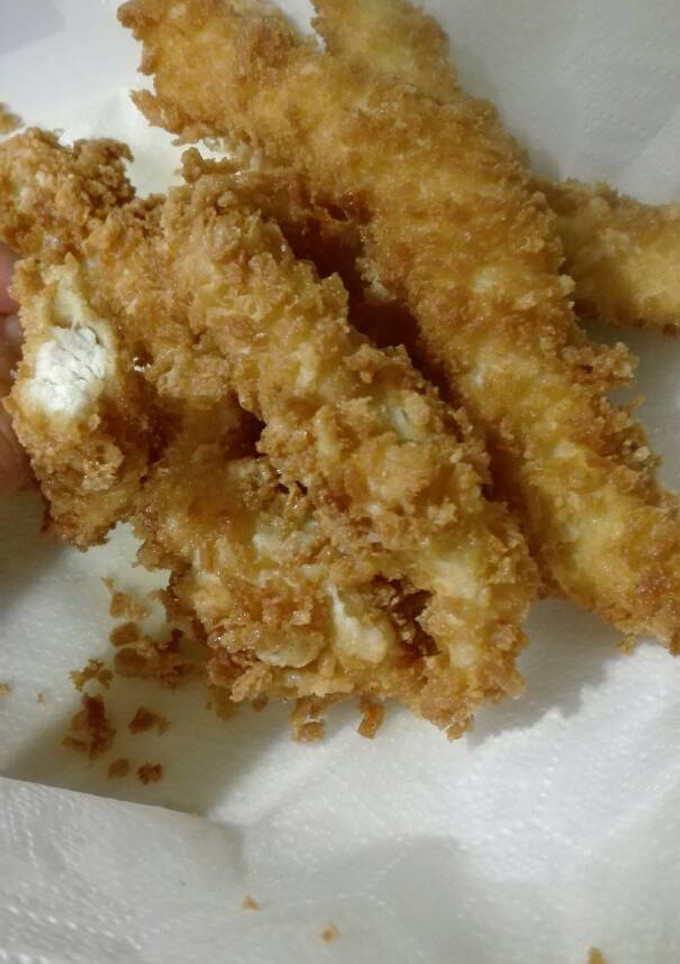 Una foto de Tiras de pollo (acepto recetas de salsa para a acompañar)
