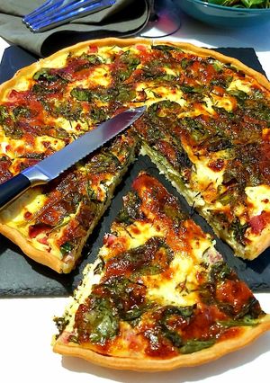 Une photo de Tarte chèvre et épinards