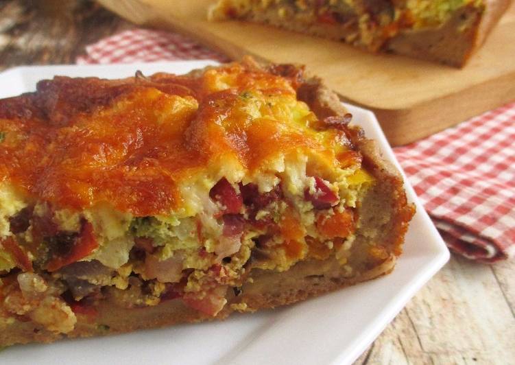 Baconos zöldséges pite