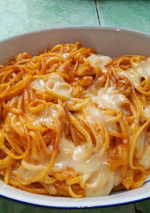 Foto resep Fettucine ayam keju mozarella