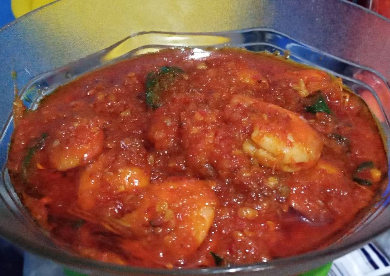 Balado udang cabe hijau