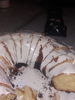 Una foto de Budín de naranja con merengue como cobertura