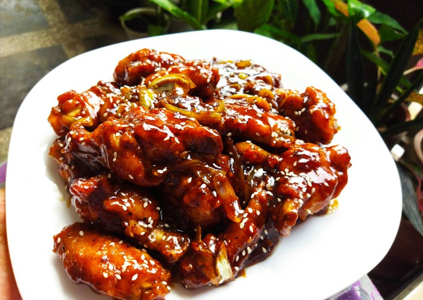 Spicy chicken wings black pepper sauce