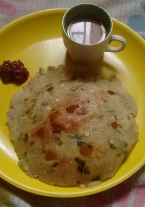 A picture of Sarva pindi (rice flour pancake).