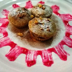 A picture of Banana-Walnut MultiGrain Muffins.