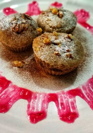 A picture of Banana-Walnut MultiGrain Muffins.
