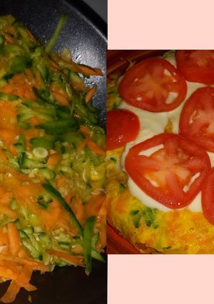 Una foto de Pizza de zapallito y zanahoria