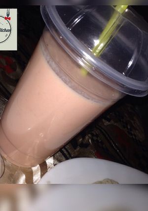 A picture of Banana,pineappleand watermelon smoothie.